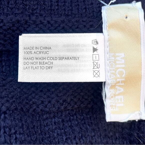 Michael Kors Navy Fringe Muffler Scarf - Picture 8 of 8